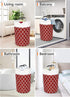 Large Collapsible Laundry Basket, 115L Waterproof Hamper Bag with Handles for College Dorm, Family, Red