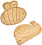 Small Bamboo Cutting Board Set, Mini Fruit Wood Chopping Board, Snail & Bee Shape Cheese Board