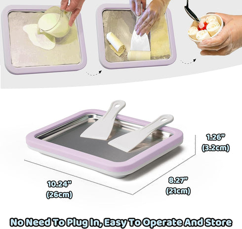 JoyMech Frozen Ice Cream Roll Maker Rolled Ice Cream Machine, Sweet Spot Pan, Instant Cold Plate, Ideal for Making