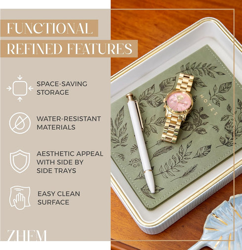 ZHEM Countertop| Perfume Tray Valet Tray Night Stand Bedside Organizer| Perfume Organizer Catchall| Perfume Trays