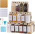 48 Pcs Spice Jars with Label- Glass Spice Jars with Gold Metal