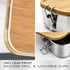 Premium Stainless Steel Bento Lunch Box, Eco-Friendly 28 oz Food Container with Leak-Proof Bamboo Lid and Cutlery