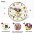 TAHEAT Romantic Lavender Wall Clock, 14 Inch French Purple Love Floral Decorative Easy to Read Clock for Living