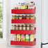 Magnetic Spice Rack for Refrigerator, Kitchen Organizer and Storage Shelf, Red, 4 Pack