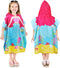 Catalonia Mermaid Hooded Bath Towel for Girl 2-6 Years Old, 100% Cotton Swim Poncho Towel, Sand Proof Beach Pool Towel
