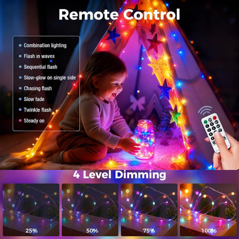 66FT 200 8 btfarm Fairy Lights Plug in with Remote, LED Outdoor Twinkle Lights Waterproof with Timer, Modes Indoor