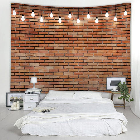 91 71 inches WODEJIA Red Brick Wall Print Fabric Tapestry Decorative Wall Art Tablecloth Bedspread Picnic Blanket Beach