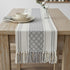 Grey Table Runner with Tassel 14x72 Inches Gray & Cream Checks Geometric