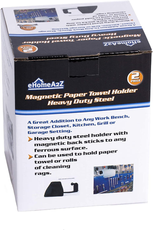EHOMEA2Z 1) Magnetic Paper Towel Holder Heavy Duty Steel Refrigerator Kitchen Fridge Bar Grill BBQ RV (Black