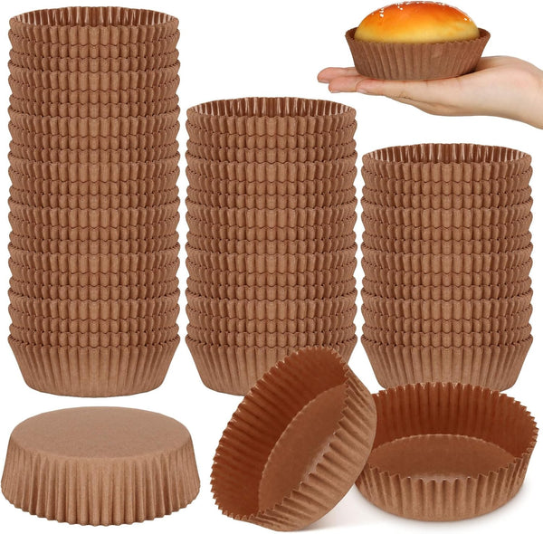 Uiifan 50 Pack Disposable Round Cupcake Liners, Paper Baking Cups for Microwave Oven Safe Paper Bakeware