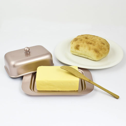 Elegant Stainless Steel Butter Keeper with Convenient Lid