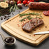 Large Wooden Cutting Board for Kitchen Meal Prep & Serving, Bamboo with Juice Groove, 16" x 10"
