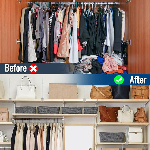 BAUMFEUER 2 Pack Closet Clear Acrylic Shelf Dividers for Shelf Organizer of Bedroom Kitchen Office Bathroom Organizer