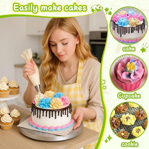 Suuker Ball Russian Piping Tips Lace Mold Pastry Cake Decorating Tool, Stainless Steel Cream Butter Cake DIY Baking