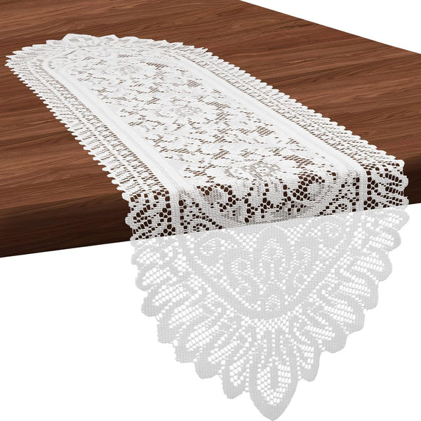 Ouligay 1 Pcs Doilies for Tables Dresser Scarf for Bedrooms Furniture White Lace
