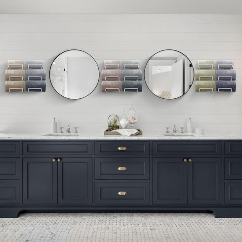 6 Sorbus Towel Holder for Bathroom Wall - Level Wall Mounted Towel Rack Shelves for Rolled Bath Towels, Washcloths