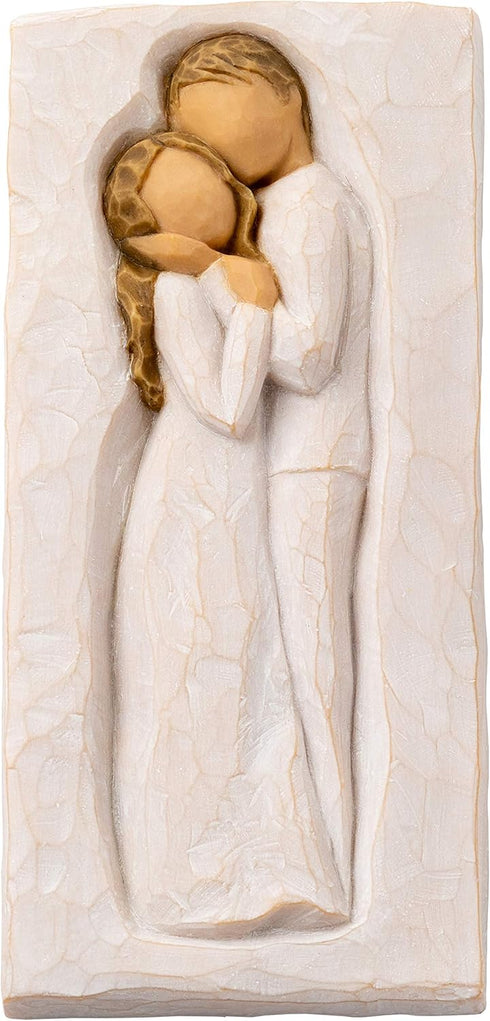 Willow Tree Embrace Plaque, Sculpted Hand-Painted Bas Relief