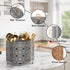 Rotating Utensil Caddy Countertop, Higher Raised Cutlery Holder, Metal Organizer with 4 Compartments for Kitchen Counter