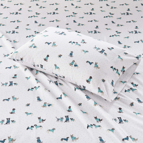Cozy 100% Set 3 Intelligent Design Soft Cotton Flannel Print Animals Stars Cute Warm, Ultra Soft Cold Weather Sheet
