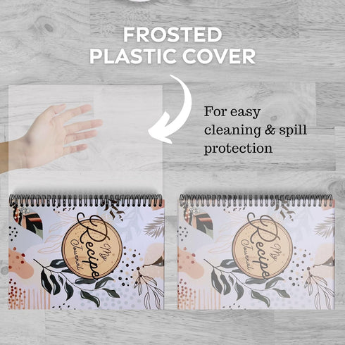 Performore My Recipe Journal - 8.5” x 11” Spiral Notebook with 100 Blank Pages, Includes Pen and Slipcase