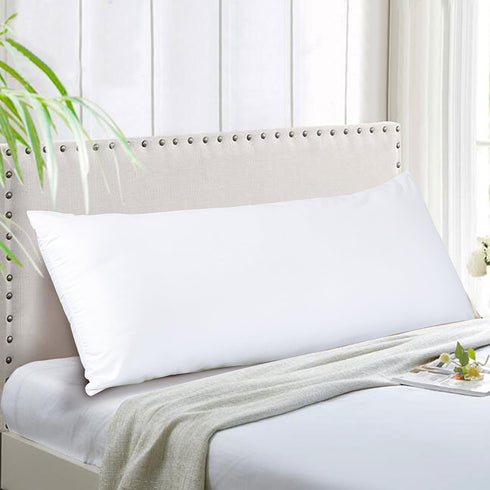 EVOLIVE Ultra Soft Microfiber Body Pillow Cover 21"x54" with Hidden Zipper Closure (White)