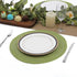 SHACOS Round Placemats Set of 4 Braided Cotton Place Mats 15 inch for Kitchen Dining Table Holiday Party (Pea Green)