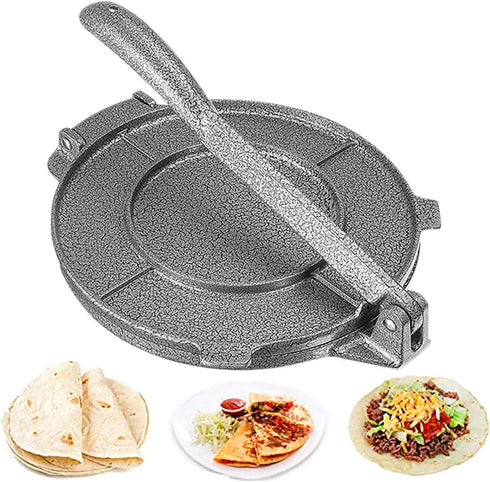 Tortilla Maker, Multifunctional Easy to Clean Non-Stick Heavy-Duty Cast Iron Kitchen Accessory, Gray for Home and