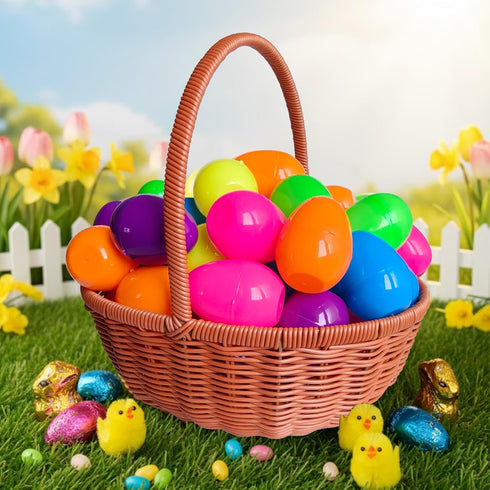Celmuron 30Pcs 2.76'' Colorful Easter Eggs | Bright Fillable Plastic Eggs for Easter Egg Hunt, Party Favors, Classroom