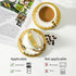 Set 6, 7 oz LETAOTAO Tea Cups and Saucers of Ceramic Turkish Coffee Cup With Gold Trim for Cappuccino, Latte, Mocha, Au