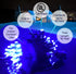 Set, 60 5mm Holiday Essence Blue LED Mini Christmas Lights Memorial Fourth of July Blue String Lights, Green Wire