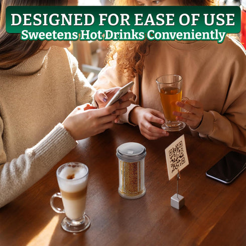12 Oz Glass Sugar Dispenser with Pour Spout and Stainless Steel Flip Lid, Multifunctional Container for Coffee Bar,
