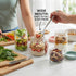 6-pack 16 oz JBHO Overnight Oats Containers with Lids, Glass jars with Airtight Lids, Wide mouth Mason Salad jars