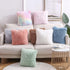 Soft Faux Fur Throw Pillow Covers, Pack of 2 Peach Blush Plush Tie Dye Pink Cushion Cases for Sofa