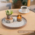 12 Inch Counter Hanobe Decorative Coffee Table Tray: Round Wood Trays for Boho Home Decor Rustic Farmhouse Centerpiece