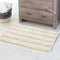 Washable Bath Mats White Rugs for Bathroom - Chenille Anti-Skidding Quick Dry Kitchen Mats, 20" W x 32" L