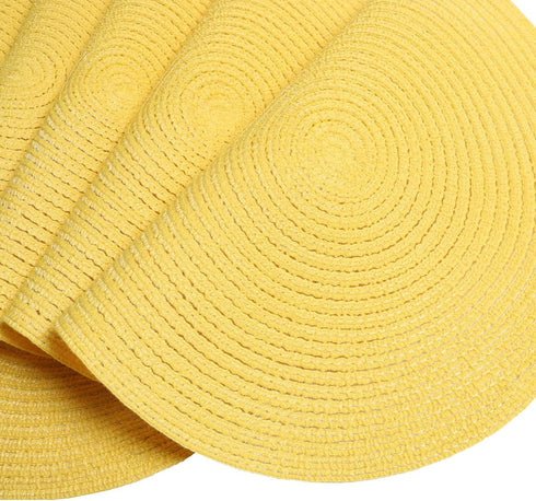 SHACOS Round Braided Placemats - Set of 4 Washable Kitchen Table Placemats for Home Wedding Party
