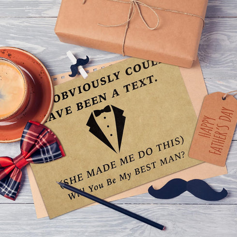 Teling 8 Pieces Groomsmen Proposal Gift Cards, 7 Funny Will You Be My Groomsman Cards for Wedding Party Supplies