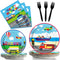 gisgfim 96 Pcs Transportation Plates and Napkins Party Supplies Car Tableware Set