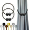 Hion Magnetic Curtain Tiebacks - Black 2pcs, Decorative Holdbacks & Hooks for Home & Office