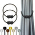 Hion Magnetic Curtain Tiebacks - Black 2pcs, Decorative Holdbacks & Hooks for Home & Office