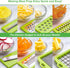 PrepNaturals 12 in 1 Vegetable Chopper with Container - Veggie Cutter, Food Chopper & Onion Chopper for Kitchen (Green)