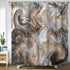 Marble Shower Curtain, Light Grey Brown Retro Style Paintbrush Colors, Waterproof Polyester Fabric (72x72 Inch)