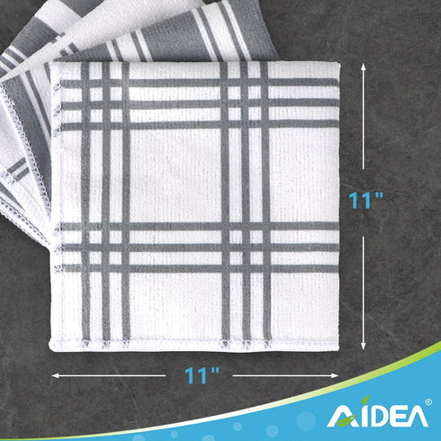 AIDEA Kitchen Towels, Absorbent Soft Dish Cloths for Home, Multi-Purpose Cleaning, 11” x 11”, 8 Pack