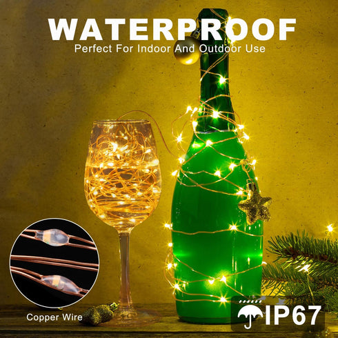 66FT 200 8 Fairy Lights Plug in LED USB Twinkle Lights for Bedroom Copper Wire Lights with Remote and Timer Modes