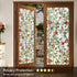 Windimiley Stained Glass Window Privacy Film: 3D Rose Decorative Bathroom Frosted Window Clings Sun Heat Blocking Flower Window Tint for Home Non Adhesive Door Window Covering (16.9 x 39.4 in,Red)