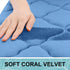 OLANLY Memory Foam Toilet Rugs U-Shaped 24x20 - Ultra Soft and Absorbent Non-Slip Bathroom Mat, Blue