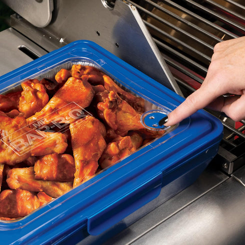 Mr. Bar-B-Q Cook, Carry & Serve Tray for Easy Indoor and Outdoor Serving with Clear Removable Top