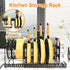 Expandable Pot and Pan Organizer Under Cabinet, Rack with 12 Size Dividers for Kitchen Cabinet and Pantry Storage