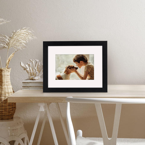 Americanflat 8x10 Picture Frame with Shatter-Resistant Glass - Use as 5x7 Picture Frame with Mat or Display 8x10 Photo