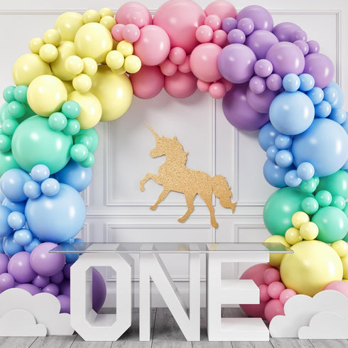 100 Pastel Balloons for Parties 10 Inch Latex Decorations for Easter or Rainbow Supplies - Blue, Purple, Yellow,